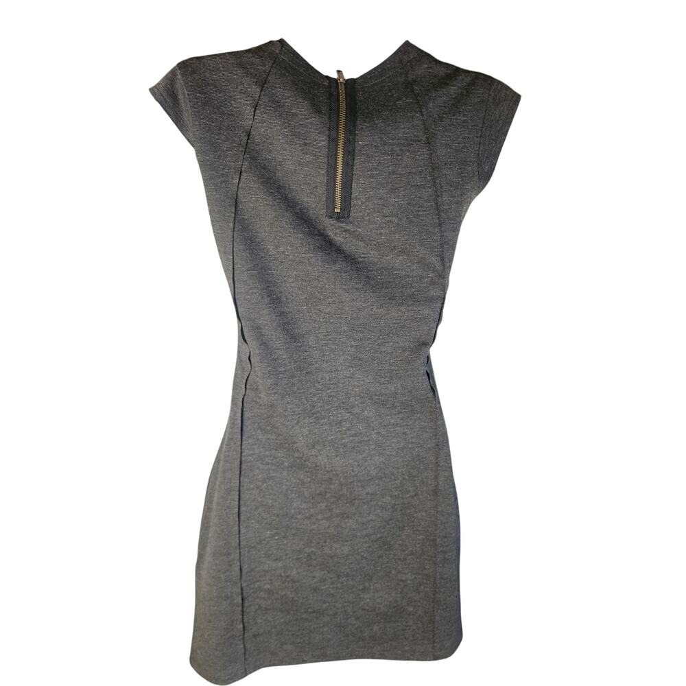 Designual Black Multi Color Abstract Designer Dress Sz XS Zip Back Scoop Neck - Picture 4 of 8